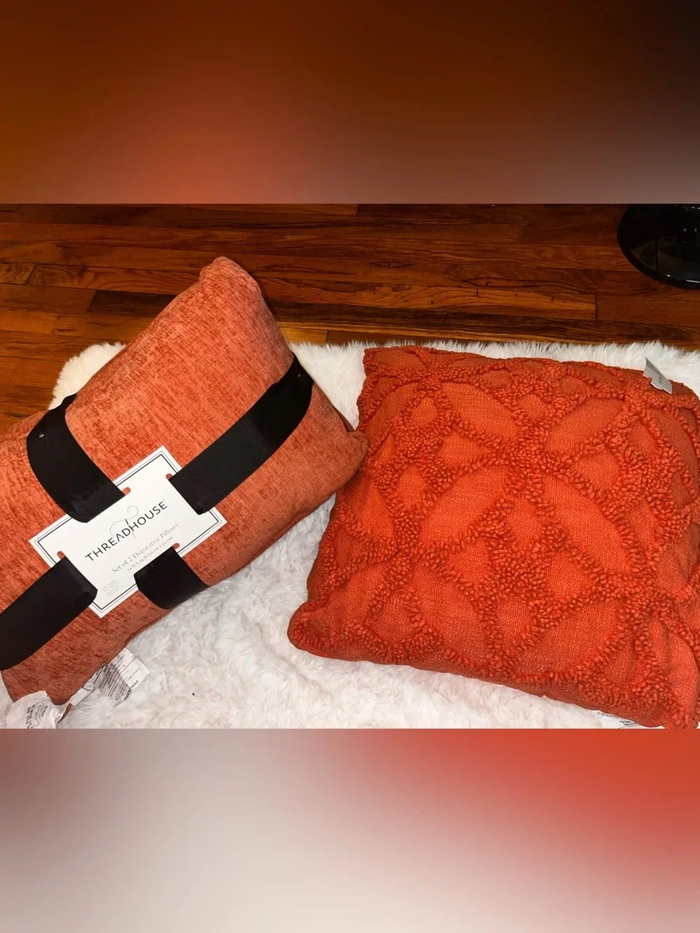 Threadhouse Orange Decorative Throw Pillow